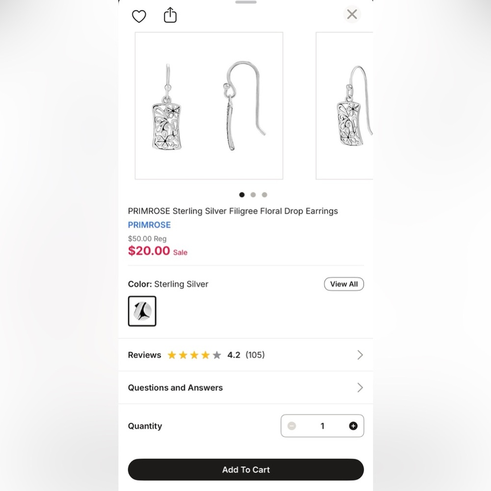Kohl's Primrose Sterling Silver Floral Earrings - Picture 3 of 5